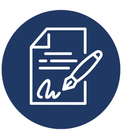 Decorative icon of a contract